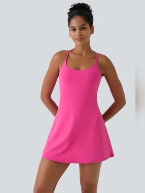 Halara Medium SoftlyZero Plush Active Dress-Easy Peezy Athletic Dress Pink. NWT